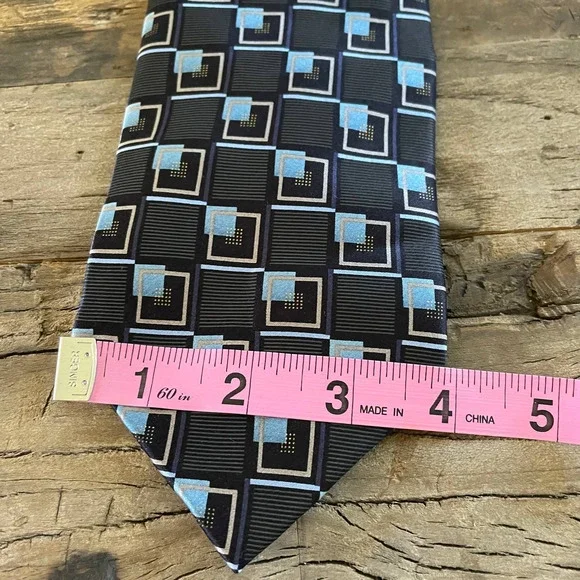 Alexander Julian Colours Silk Geometric Neck Tie - Picture 5 of 5